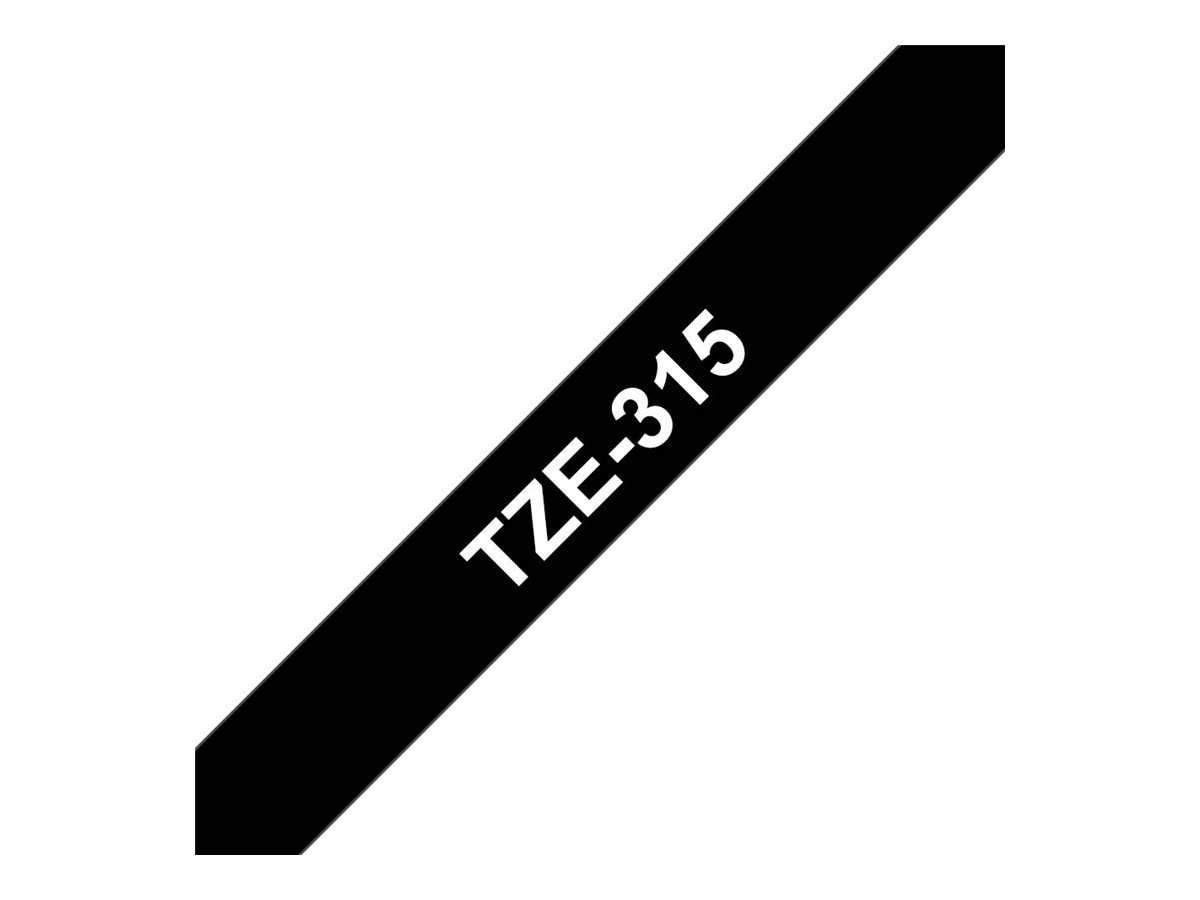 Brother TZe-315 - Standard-Klebstoff - Weiß auf Schwarz - Rolle (0,6 cm x 8 m), Ansicht 4