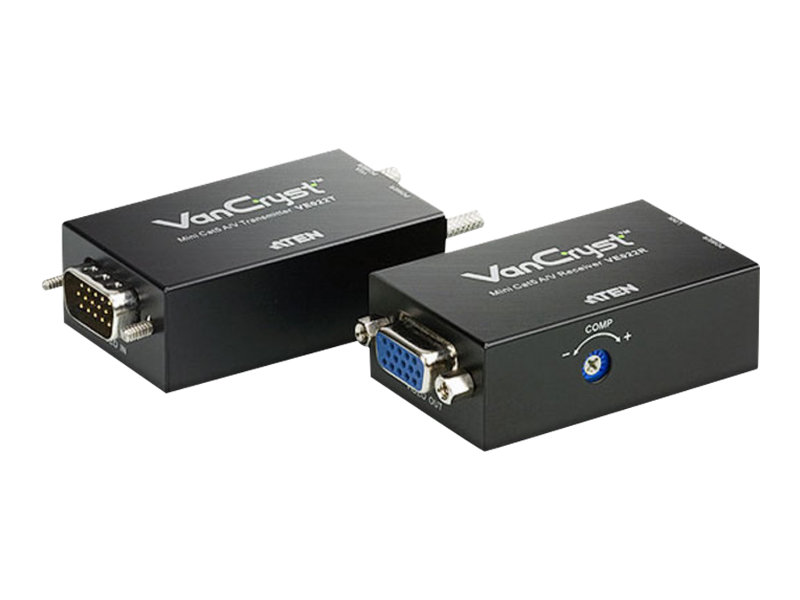 ATEN VanCryst VE022 Mini Cat 5 A/V Extender (Transmitter and Receiver units) - Erweiterung für Video/Audio - bis zu 150 m