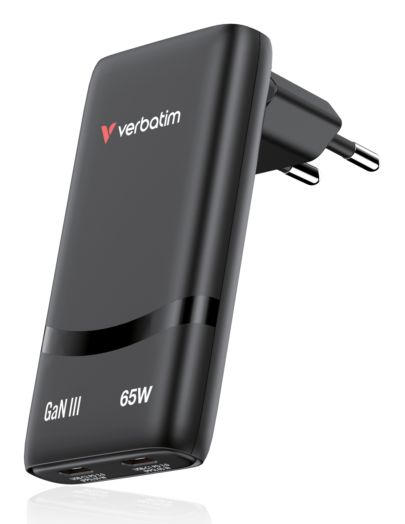 Verbatim Fold n Go GaN Charger 65W 2xUSB C schw.klappb.St.32354, Ansicht 4