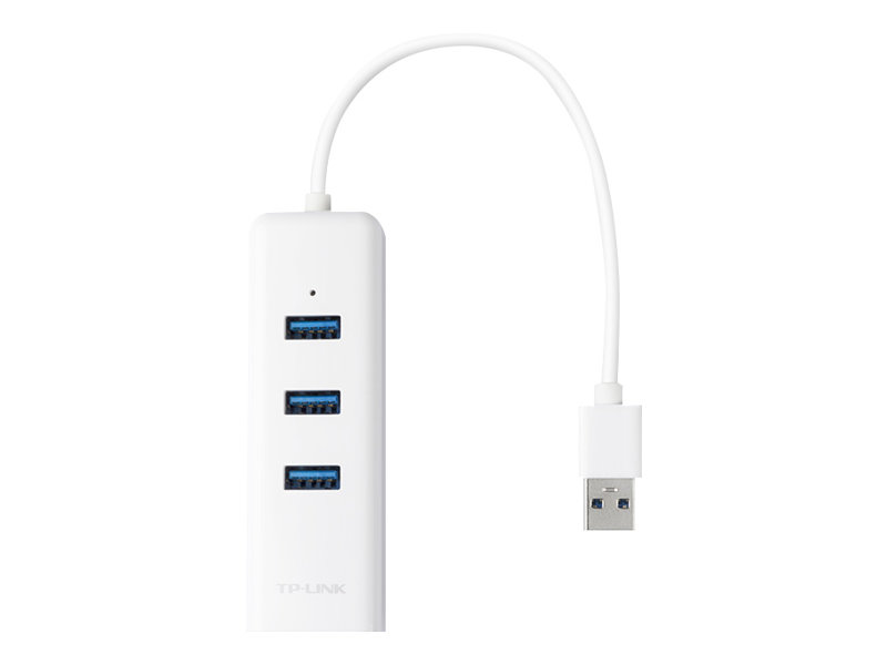 Adapter / USB 3.0 / Gigabit / mit 3-Port USB 3.0 Hub