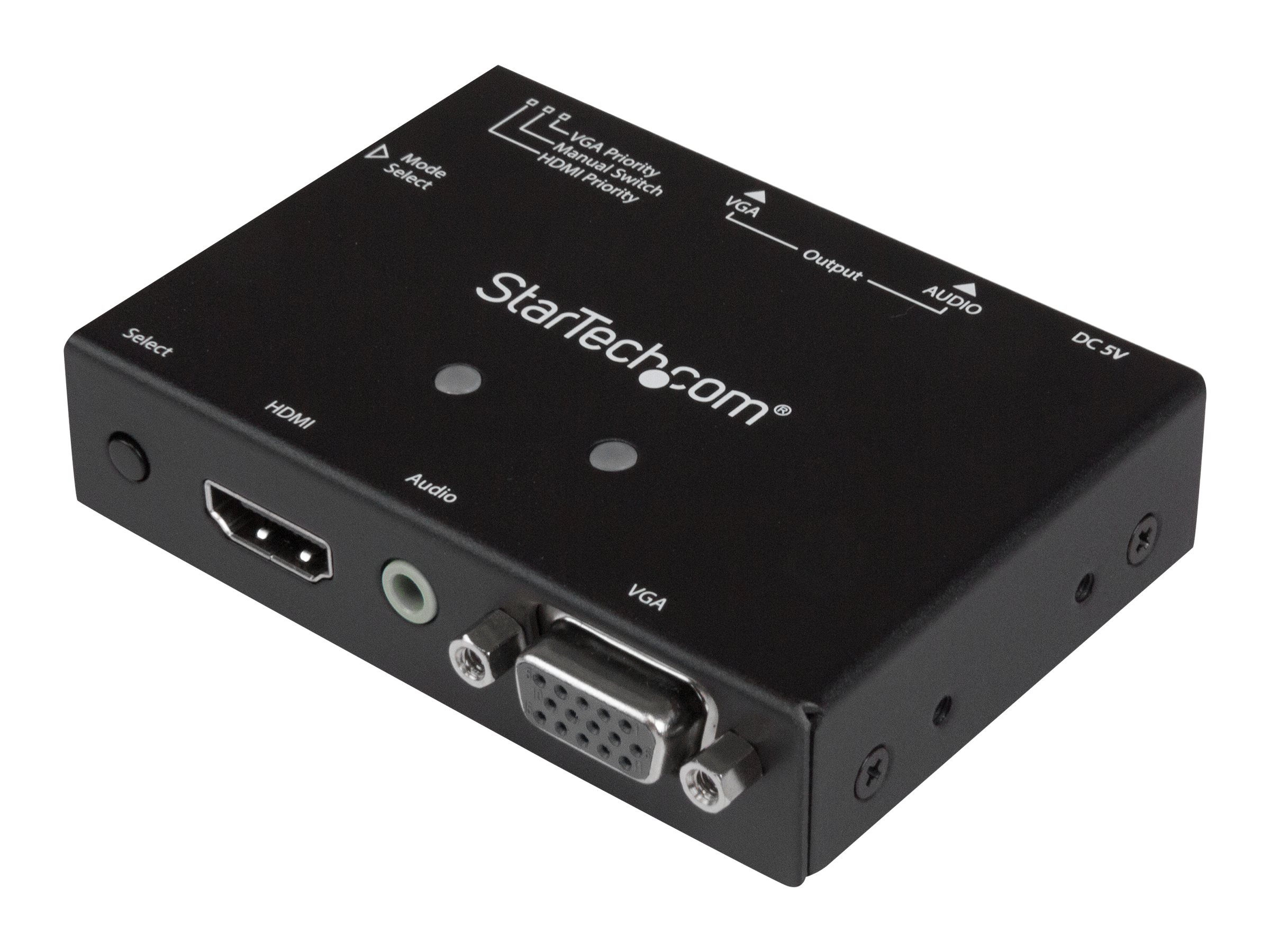StarTech.com 2 Port VGA + HMDI auf VGA Konverter Switch / Verteiler mit Vorrangsschaltung - Multiformat HDMI / VGA Auto Umschalter 1080p - Video/Audio-Schalter - Desktop - für P/N: SVA5N3NEUA