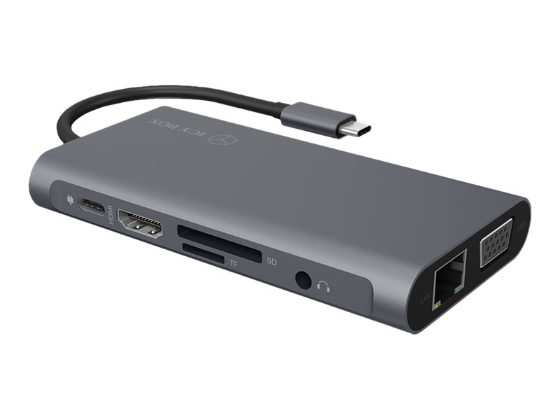 RaidSonic ICY-Box Dockingstation IcyBox USB-C   -> USB3.0/HDMI/VGA/LAN/SD/mSD/