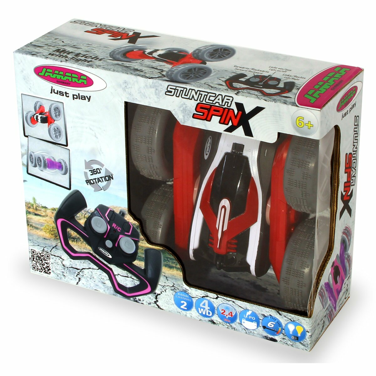 JAMARA Stuntcar SpinX 2.4GHz rot/schwarz, Ansicht 2