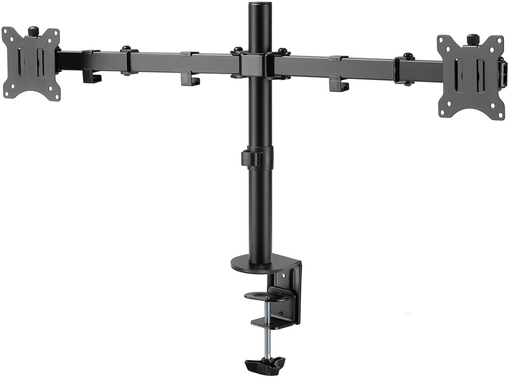 Goobay Doppel-Monitorhalterung Flex - Schwarz - Klemme - 8 kg - 43,2 cm (17 Zoll) - 81,3 cm (32 Zoll) - 100 x 100 mm, Ansicht 4