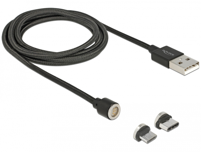 Delock 85723, 1,1 m, USB A, USB C/Micro-USB B, USB 2.0, 0,48 Gbit/s, Schwarz