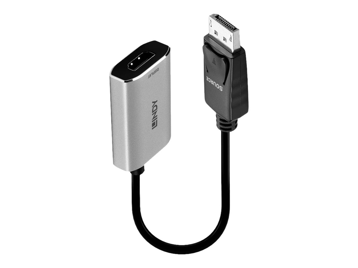 Lindy - Adapterkabel - USB-C (nur Spannung), DisplayPort zu HDMI weiblich - 11 cm - Grau - USB-Strom, aktiver Signalwandler, unterstützt 8K 60 Hz (7680 x 4320), unterstützt 4K 120 Hz (3840 x 2160)