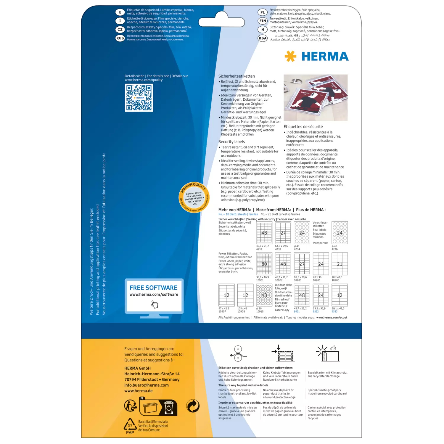 HERMA Special - Weiß - 40 mm rund 600 Etikett(en) (25 Bogen x 24), Ansicht 4