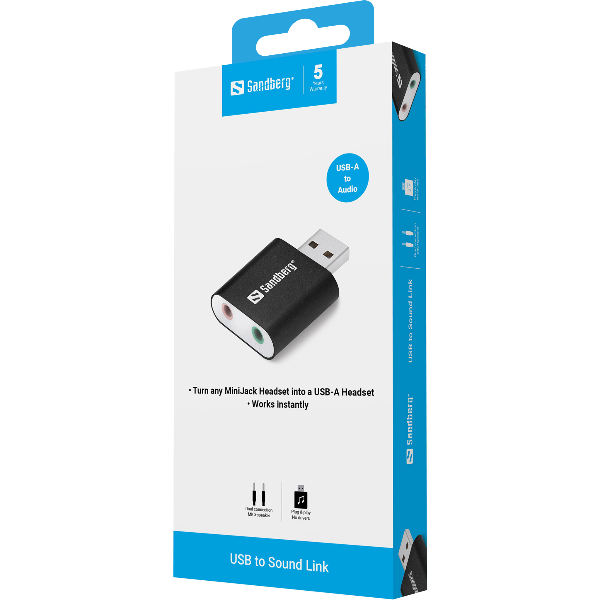 SANDBERG USB to Sound Link - Soundkarte - Stereo, Ansicht 2