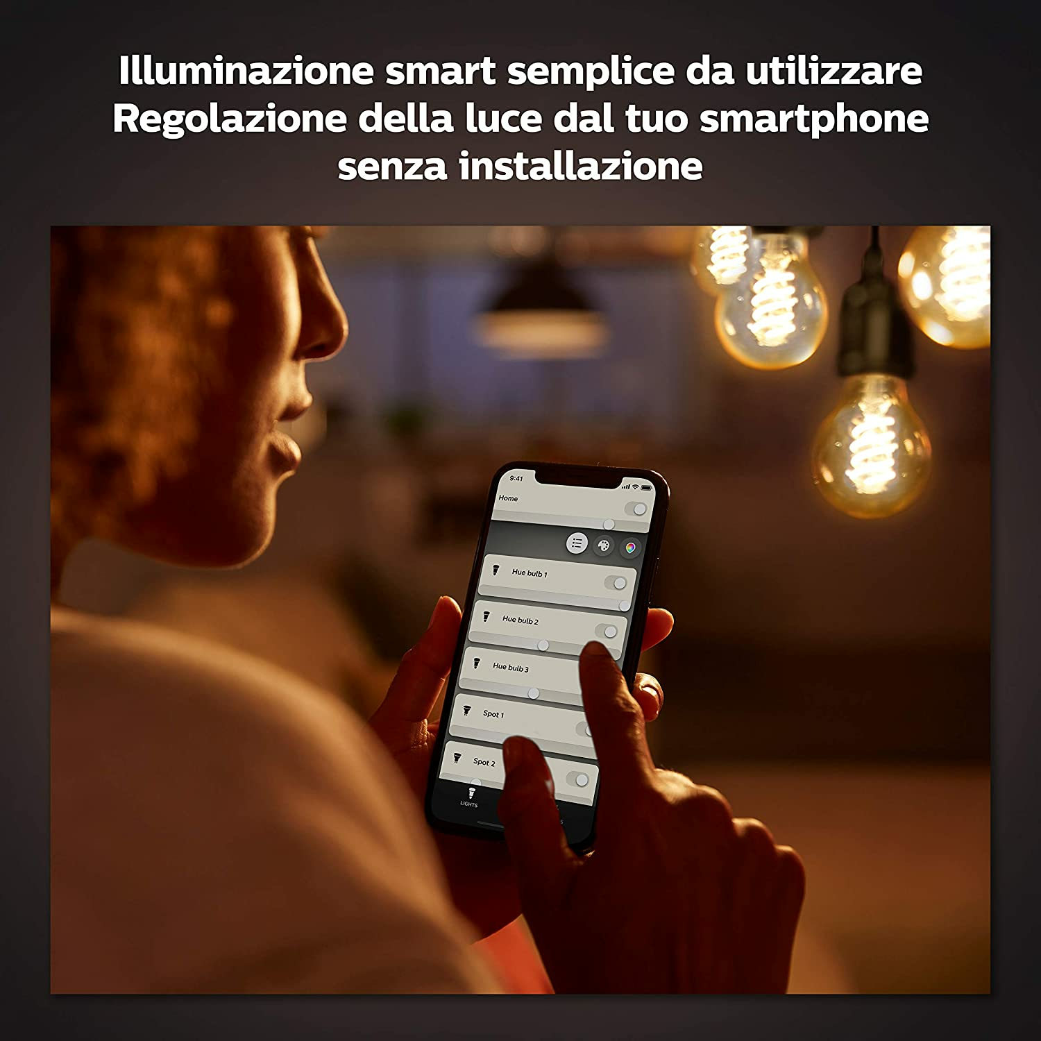 Philips Hue White ambiance - Glühbirne mit LED-Filament - Form: A60 - E27 - 7 W (Entsprechung 40 W), Ansicht 4