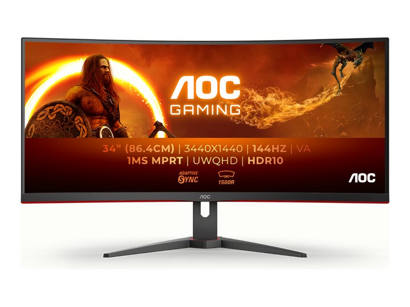 AOC Gaming CU34G2XEBK - LED-Monitor - Gaming - gebogen - 86.4 cm (34)