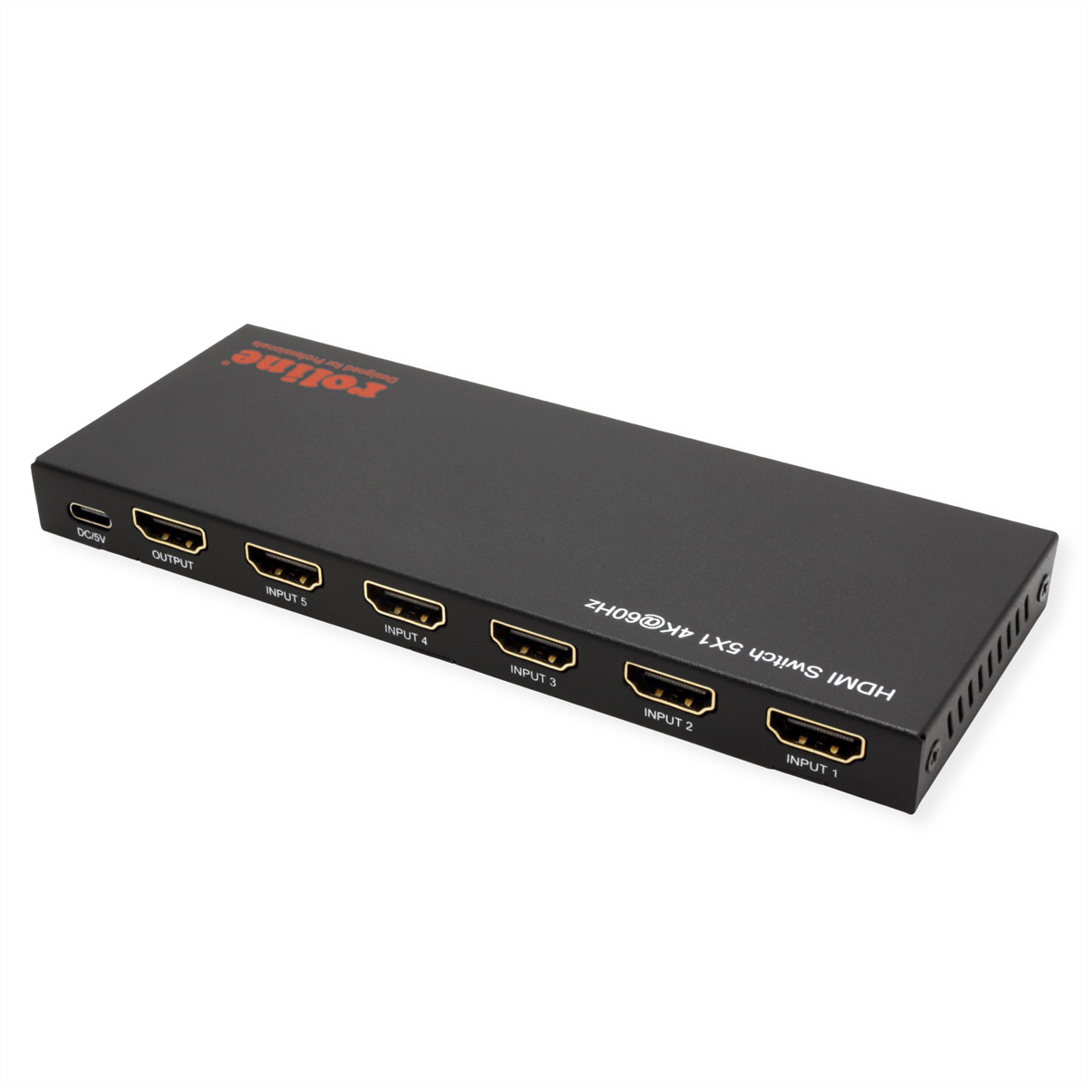 ROLINE HDMI Switch 5fach 4K60Hz HDCP2.3+ IR Fernbd.