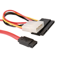 Roline - SATA-Kabel - Serial ATA 150/300 - SATA Combo (W) zu interne Stromversorgung, 4-polig, SATA - 1 m - Rot