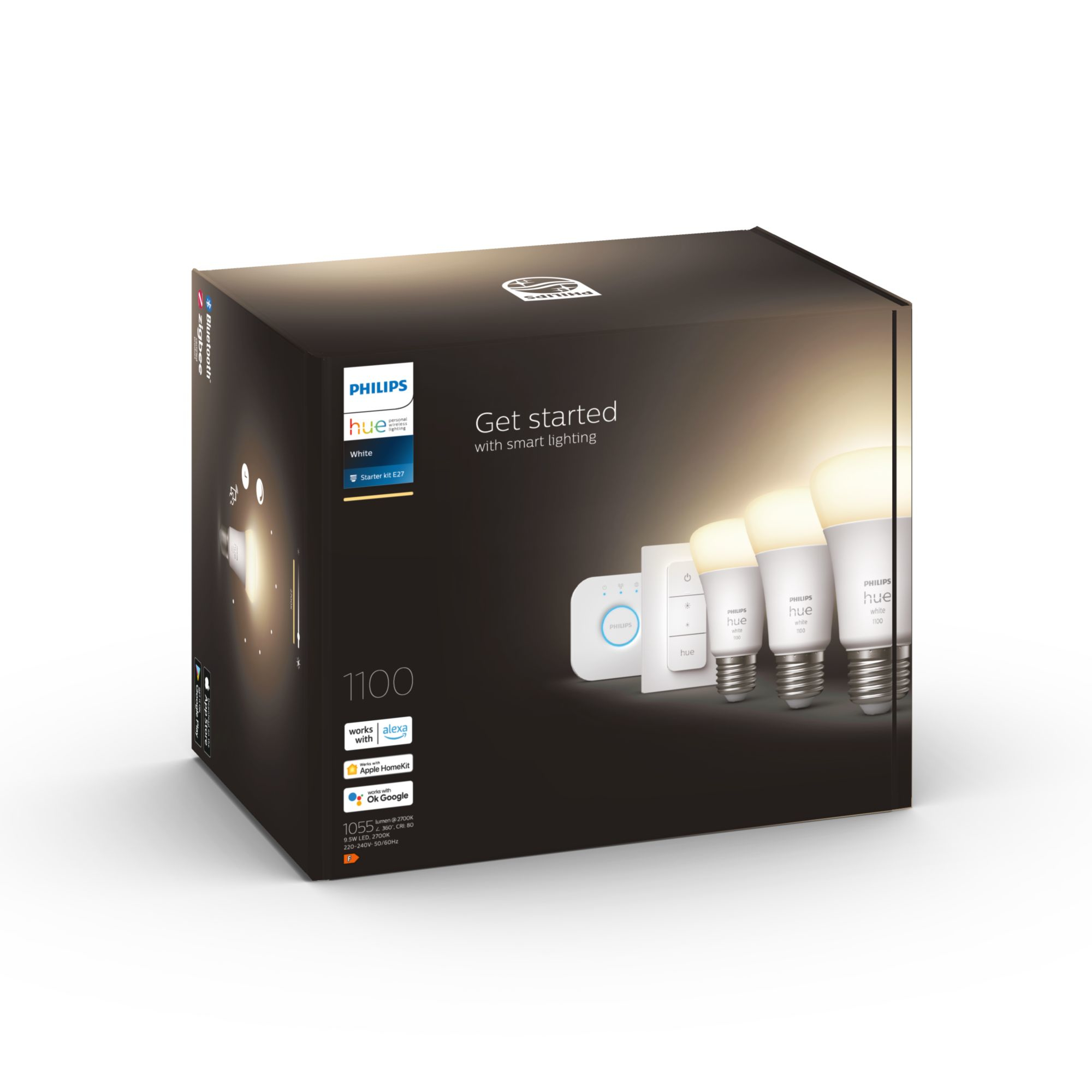 Philips Hue White Starter Kit - Drahtloses Beleuchtungs-Kit - LED-Lampe x 3 - E27 - 9.5 W (Entsprechung 75 W), Ansicht 2