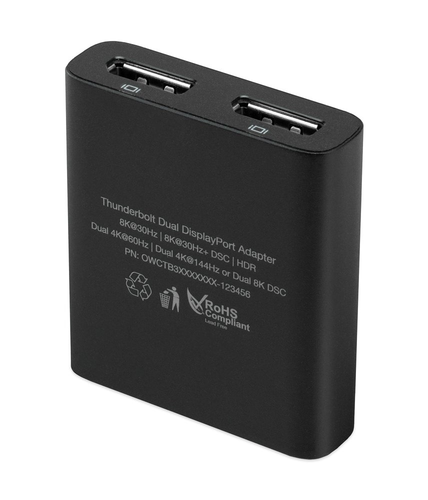 OWC Thunderbolt Dual DisplayPort Adapter - USB Typ-C - DisplayPorts ausgang - 7680 x 4320 Pixel, Ansicht 4