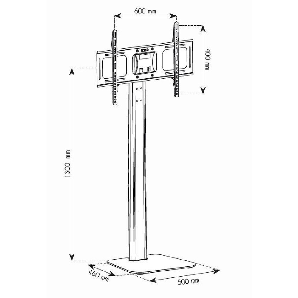 Techly Floor Support - Aufstellung für LCD-Display - Aluminium - Schwarz, Silber - Bildschirmgröße: 81.3-177.8 cm, Ansicht 4
