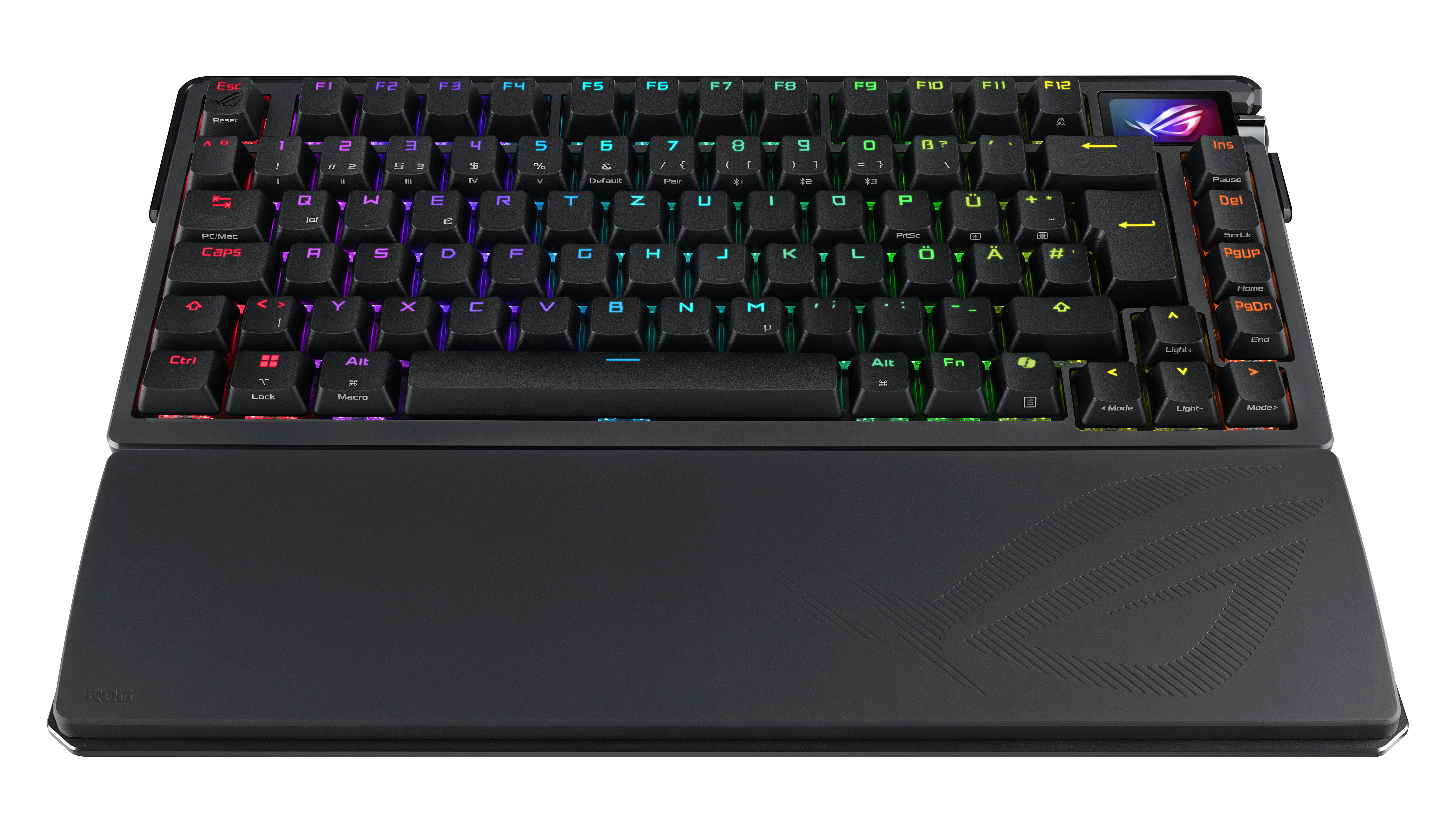 ASUS ROG Azoth Extreme - Tastatur - 75% - mit OLED-Display - backlit - USB-C, Bluetooth 5.1 - TL: Deutsch, QWERTZ, Ansicht 2