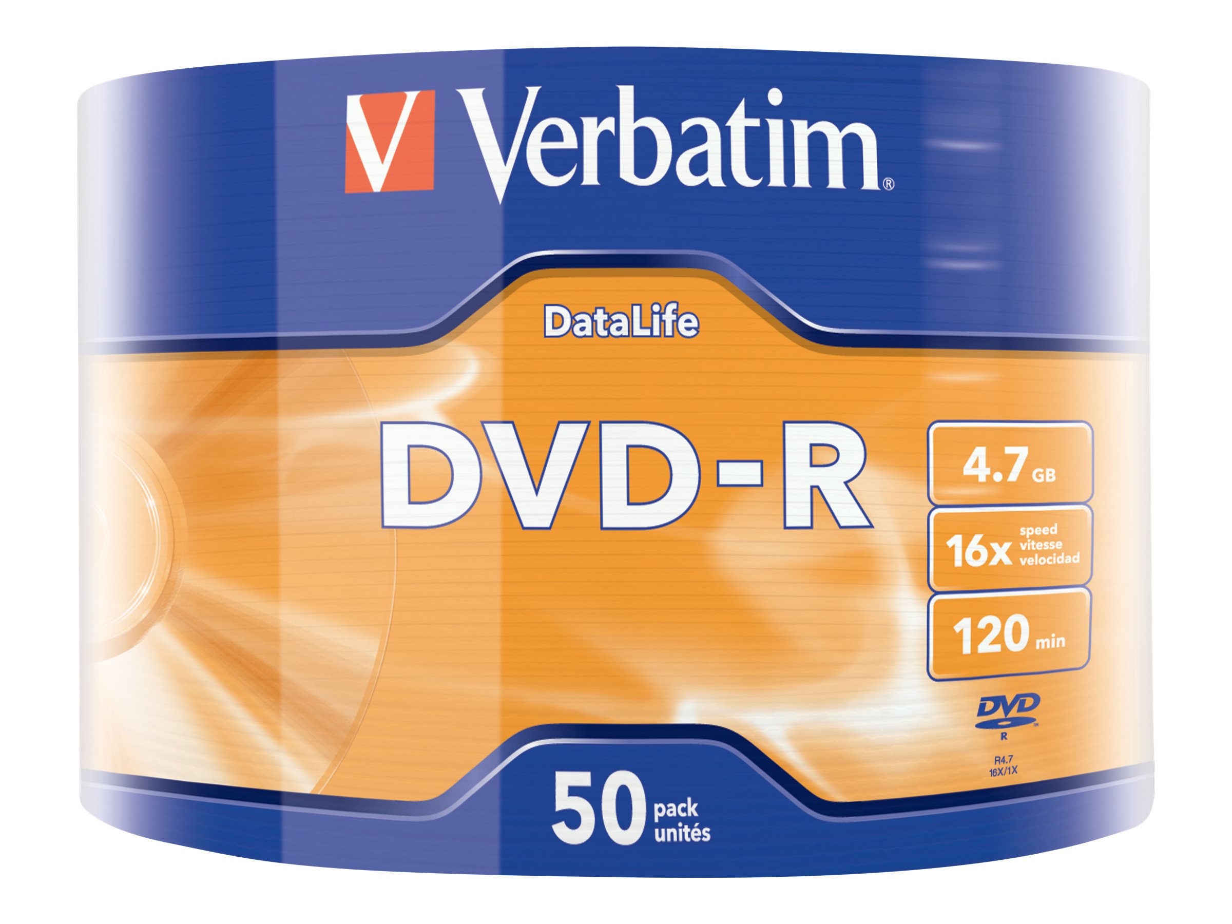 Verbatim DataLife - 50 x DVD-R - 4.7 GB (120 Min.) 16x - Matt Silver - Spindel