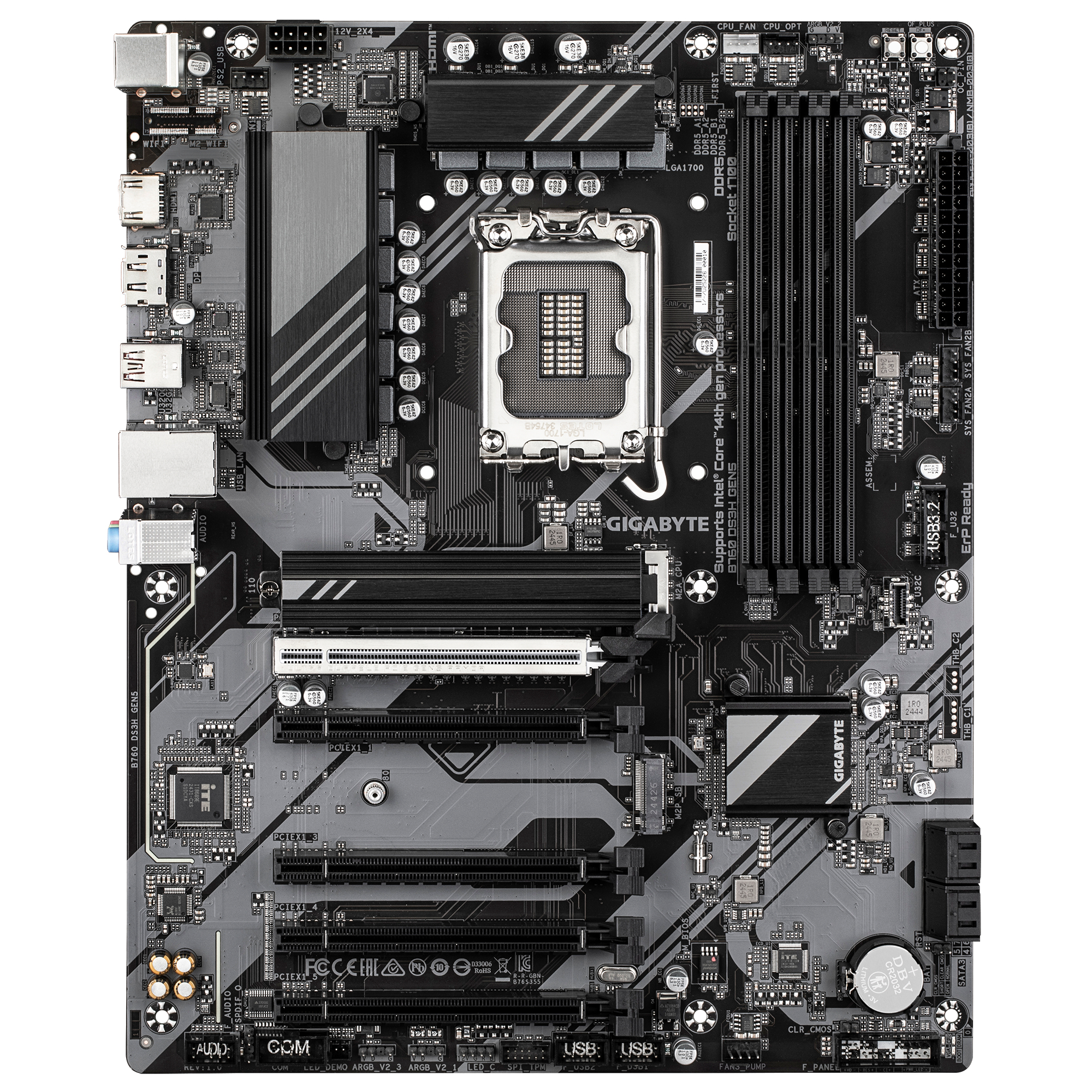 Gigabyte B760 DS3H GEN5 - Motherboard - ATX - LGA1700-Sockel - B760 Chipsatz - USB-C 3.2 Gen 2x2, USB-C 3.2 Gen 1…, Ansicht 2