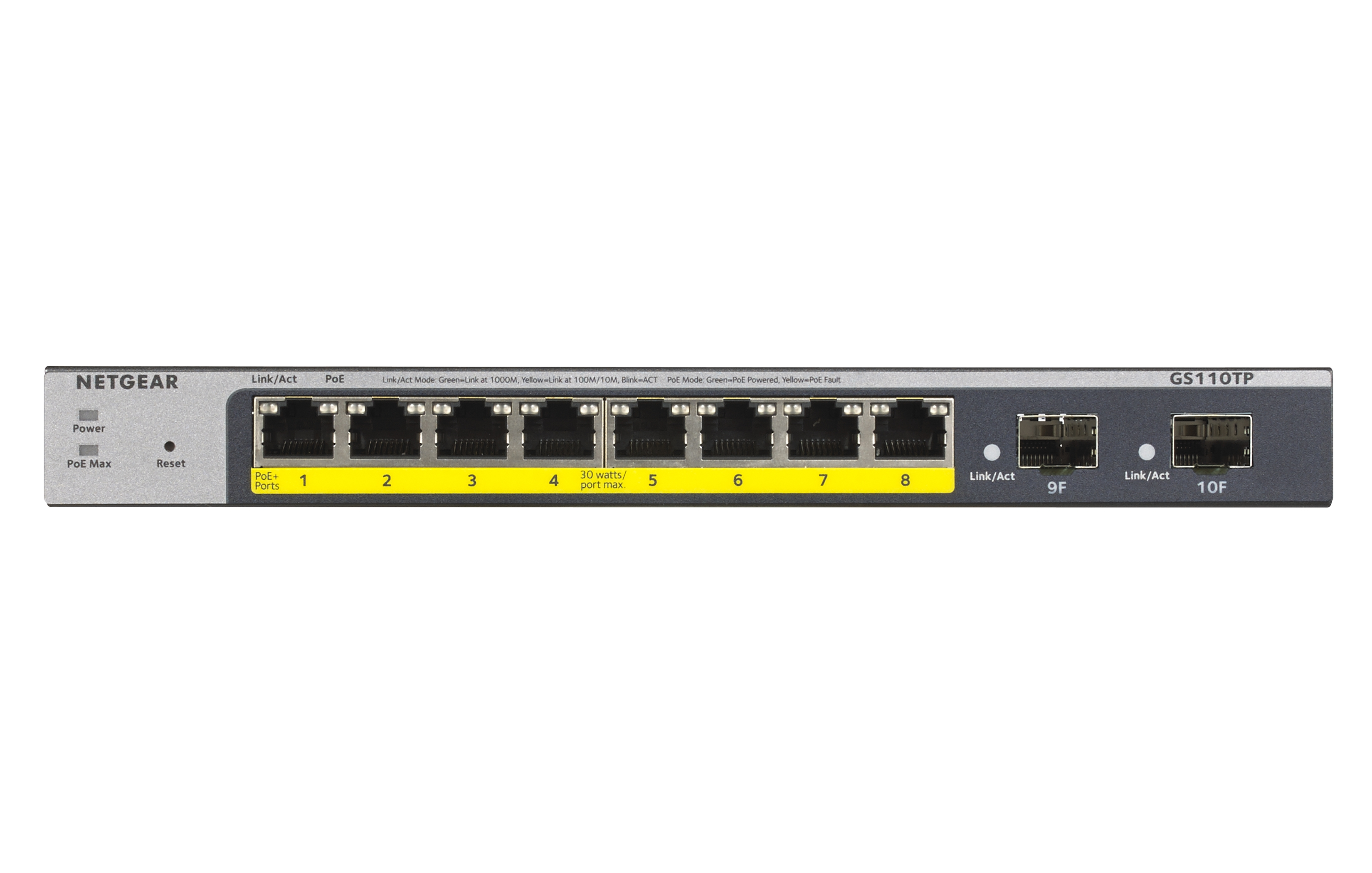 Netgear Smart GS110TPv3 - Switch - Smart - 8 x 10/100/1000 (PoE), Ansicht 2