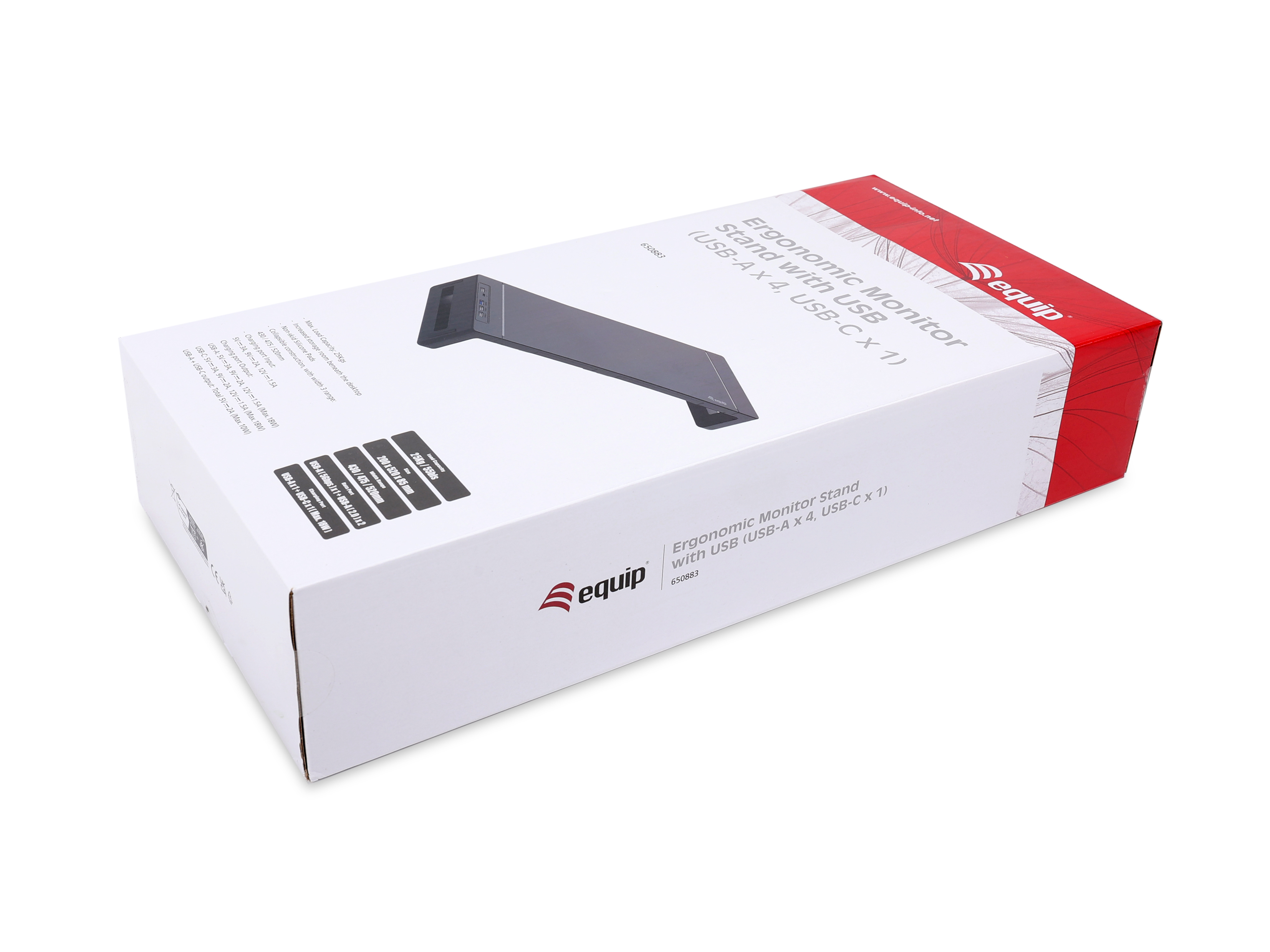 Equip Ergonomic Monitor Stand with USB USB-A x 4 USB-C 1, Ansicht 2