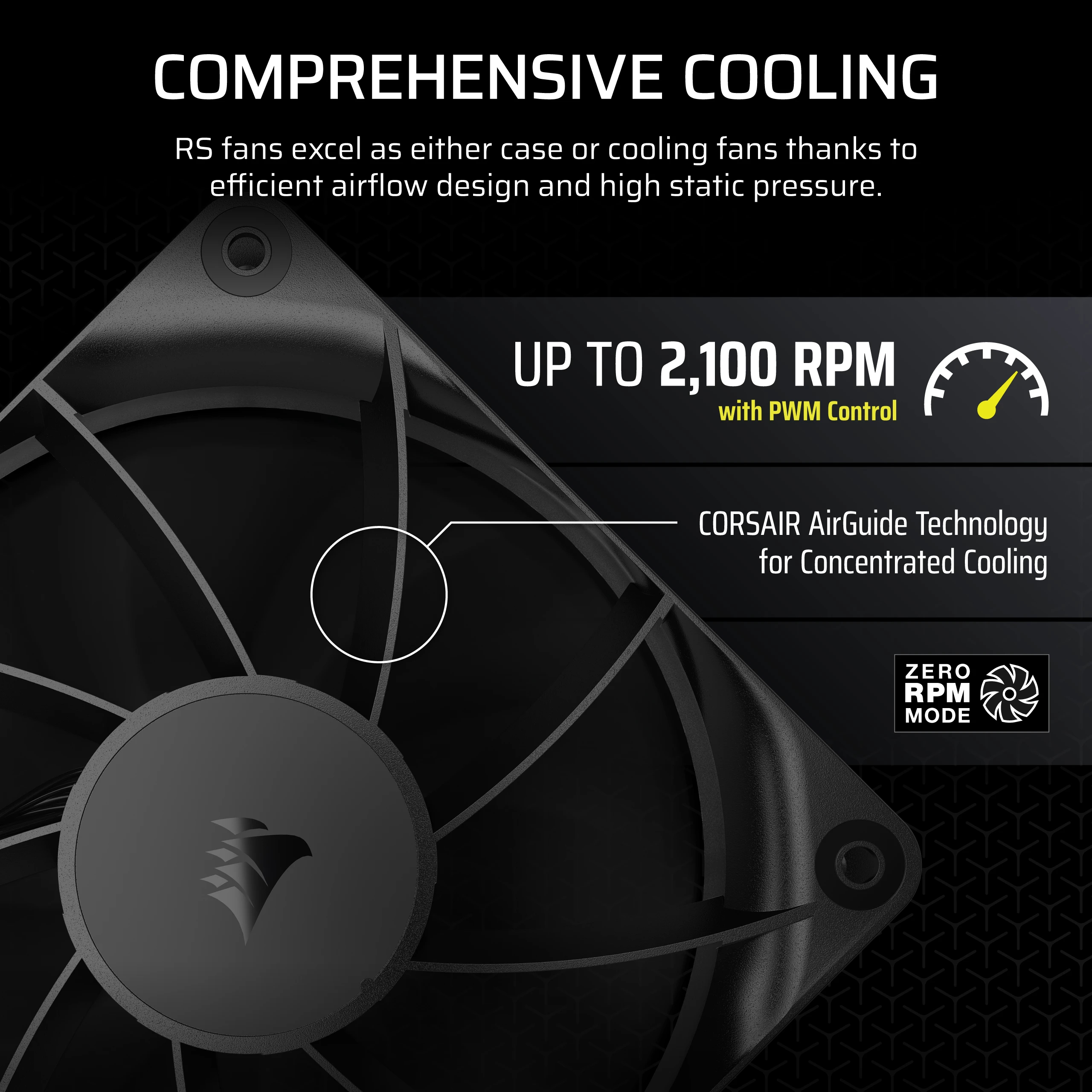 Corsair Lüfter 120*120*25 RS120 PWM Triple Pack, Ansicht 4
