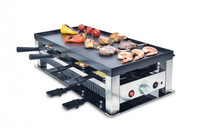 SOLIS Table Grill 5 in 1 - 565 mm - 150 mm - 275 mm - 5,3 kg - 8 Raclettepfännchen - 8 Mini-Wok - 8 Spachtel und Anschlu