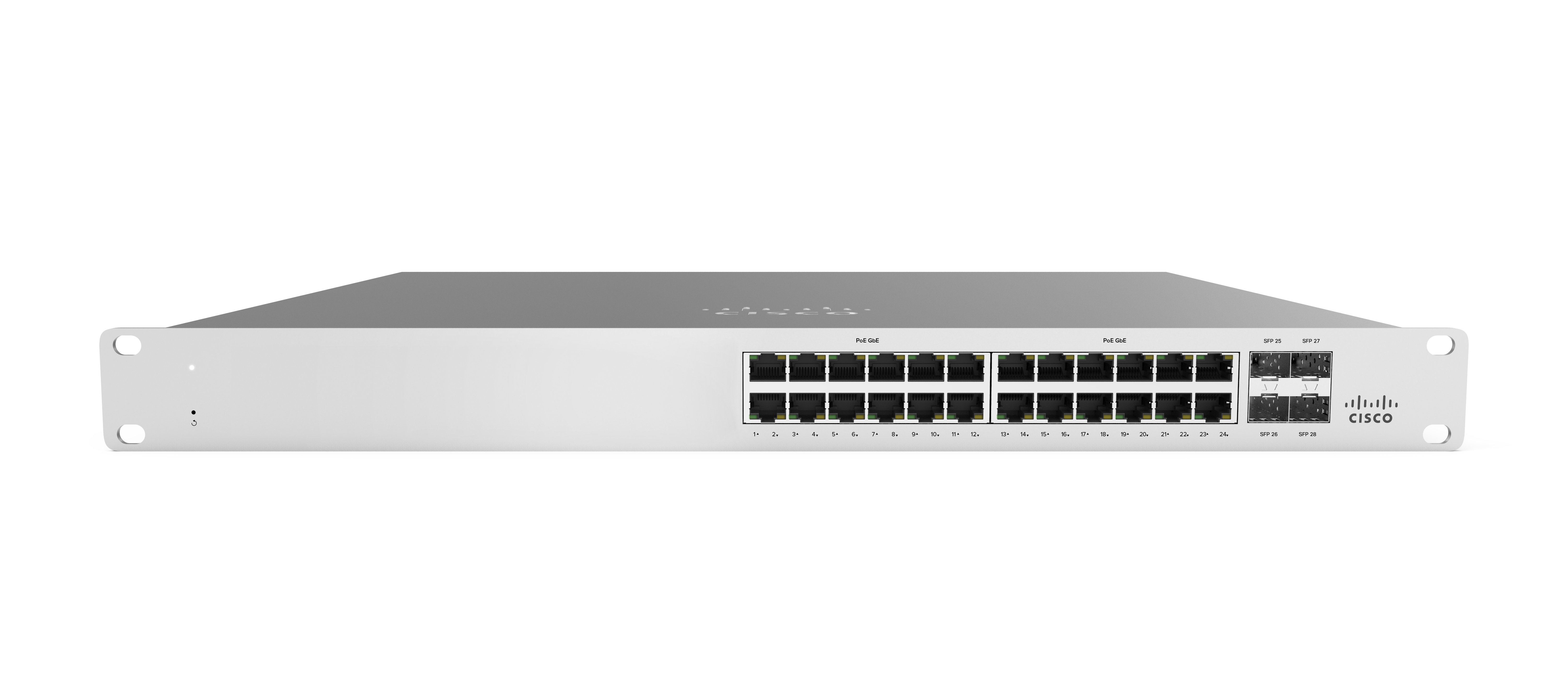 Cisco Meraki MS120-24P, Managed, L2, Gigabit Ethernet (10/100/1000), Power over Ethernet (PoE), Rack-Einbau, 1U