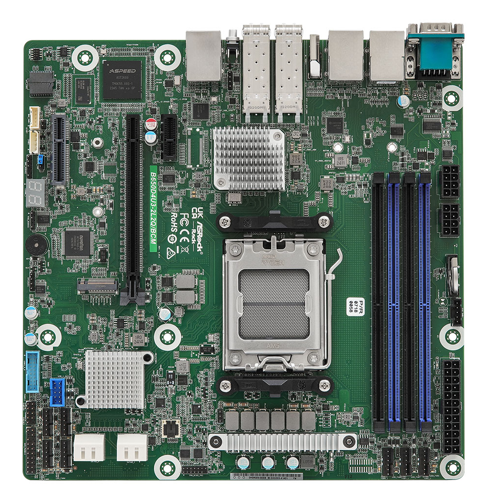 ASRock Mainboard B650D4U3-2L2Q/BCM micro-ATX Sockel AM5 Single - Mainboard - AMD Sockel AM5 (Ryzen Zen4), Ansicht 3