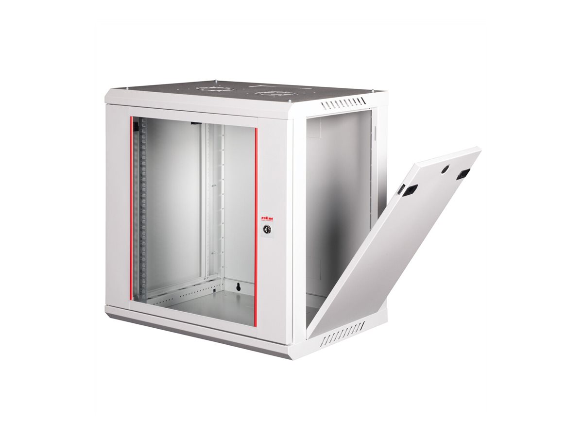 ROLINE Basic Plus - Gehäuse Netzwerkschrank - 600x450 BxT - geeignet für Wandmontage - RAL 7035, Hellgrau - 12U - 19, Ansicht 4