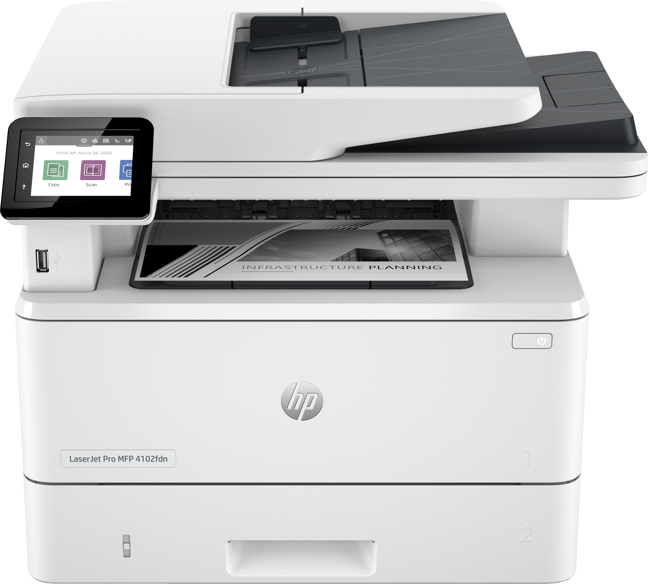 HP LaserJet Pro MFP 4102fdn Drucker, Laser, Monodruck, 1200 x 1200 DPI, Monokopie, A4, Weiß Image