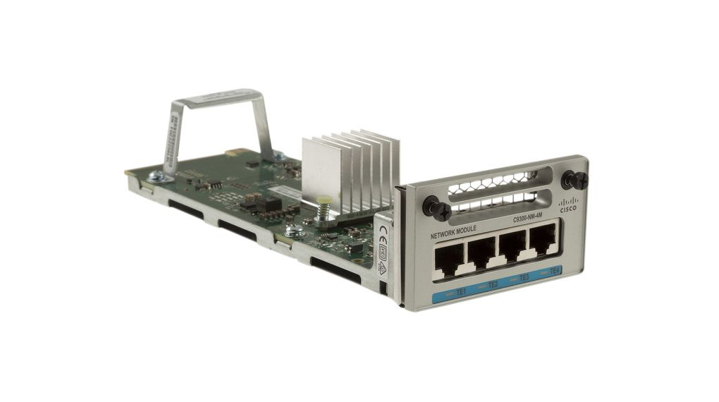 Cisco C9300-NM-4M=, 10 Gigabit Ethernet, 1000 Mbit/s, Catalyst 9300