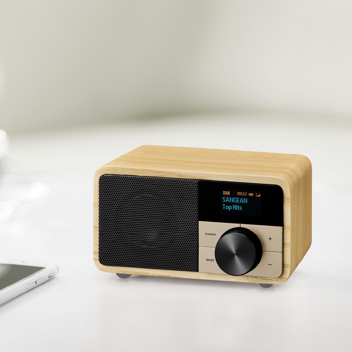 Sangean Electronics Genuine Mini DDR-7 Tischradio DAB+ UKW AUX Bluetooth Holz, Ansicht 2