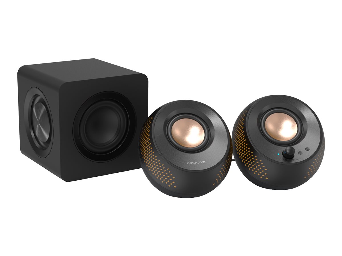 Creative Labs Creative Pebble X Plus - Lautsprechersystem - für PC - 2.1-Kanal - kabellos - Bluetooth - 15 Watt (Gesamt), Ansicht 3