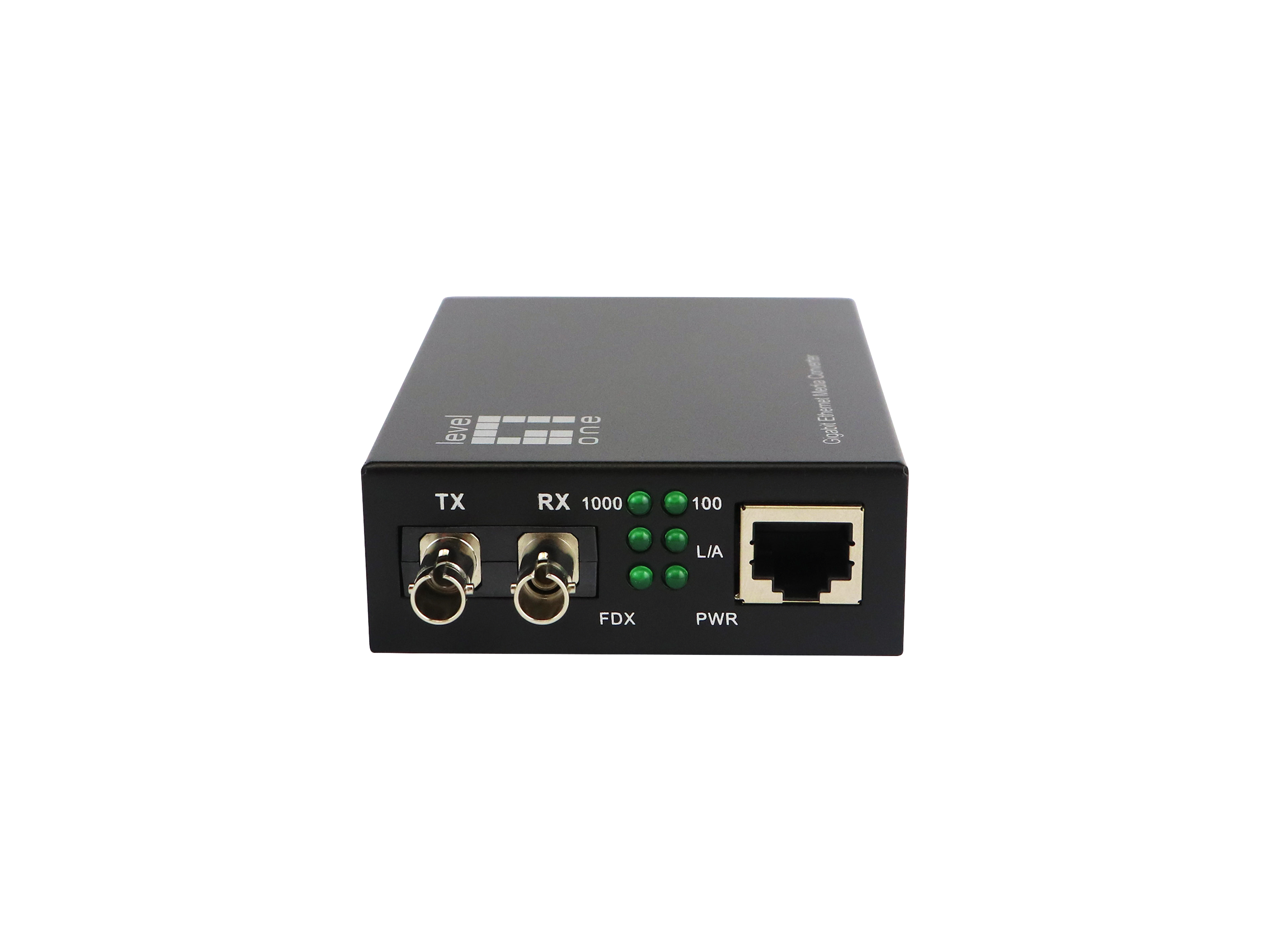 LevelOne Gigabit RJ45 zu ST Mediakonverter - Single-Mode Glasfaser - 10,100,1000 Mbit/s - 10BASE-T - 100BASE-TX - 1000B, Ansicht 3