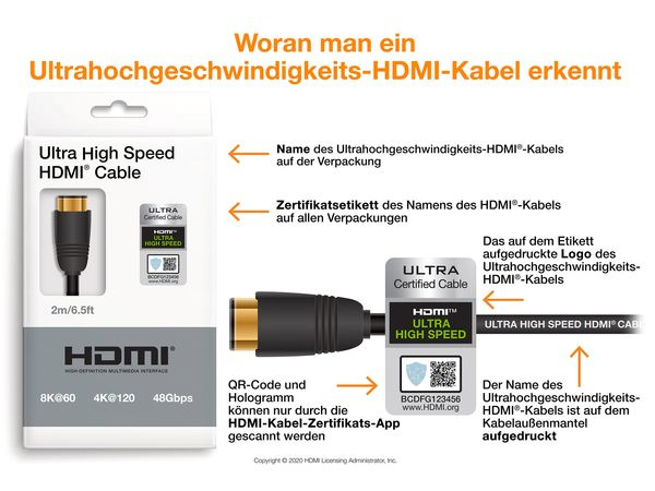 in-akustik 00423520 - 3 m - HDMI Typ A (Standard) - HDMI Typ A (Standard) - 48 Gbit/s - Schwarz - Blau, Ansicht 3