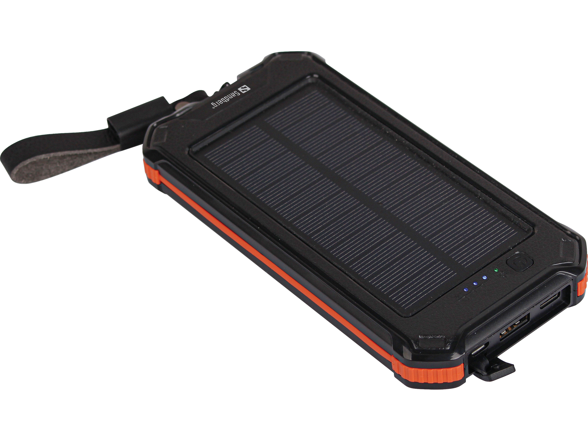SANDBERG Active - Solar-Powerbank - 3-in-1 - 10000 mAh - 37 Wh - 2.1 A - 3 Ausgänge(USB, Micro-USB Type A, 24 pin USB-C), Ansicht 2