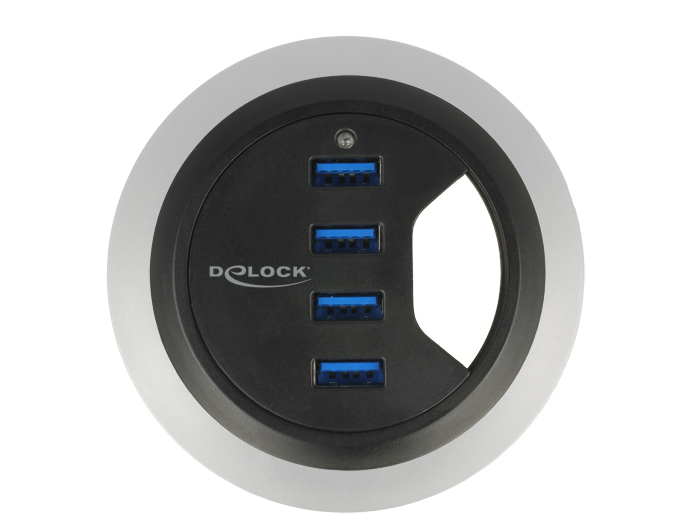 Delock In-Desk Hub - Hub - 4 x SuperSpeed USB 3.0, Ansicht 3