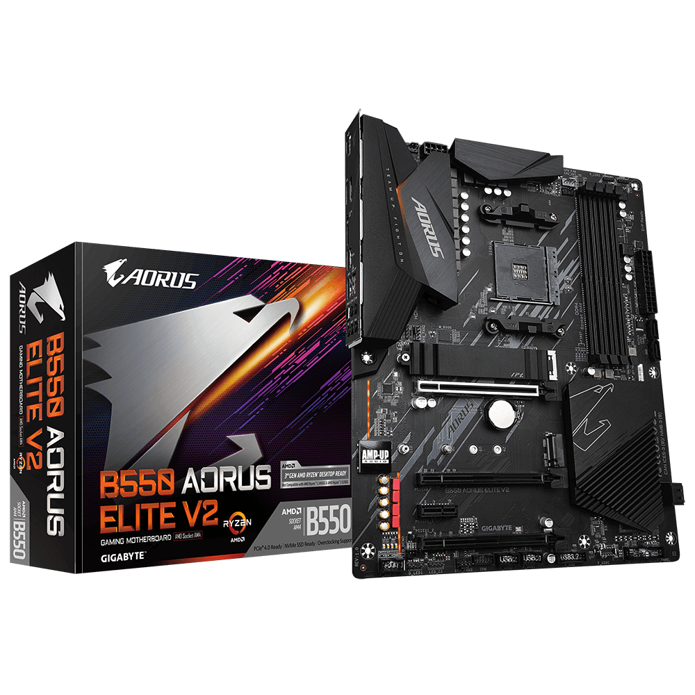 Gigabyte B550 Aorus Elite V2 ATX Mainboard Sockel AM4 M.2/HDMI/DP/USB3.2 - Mainboard - AMD Sockel AM4 (Ryzen)