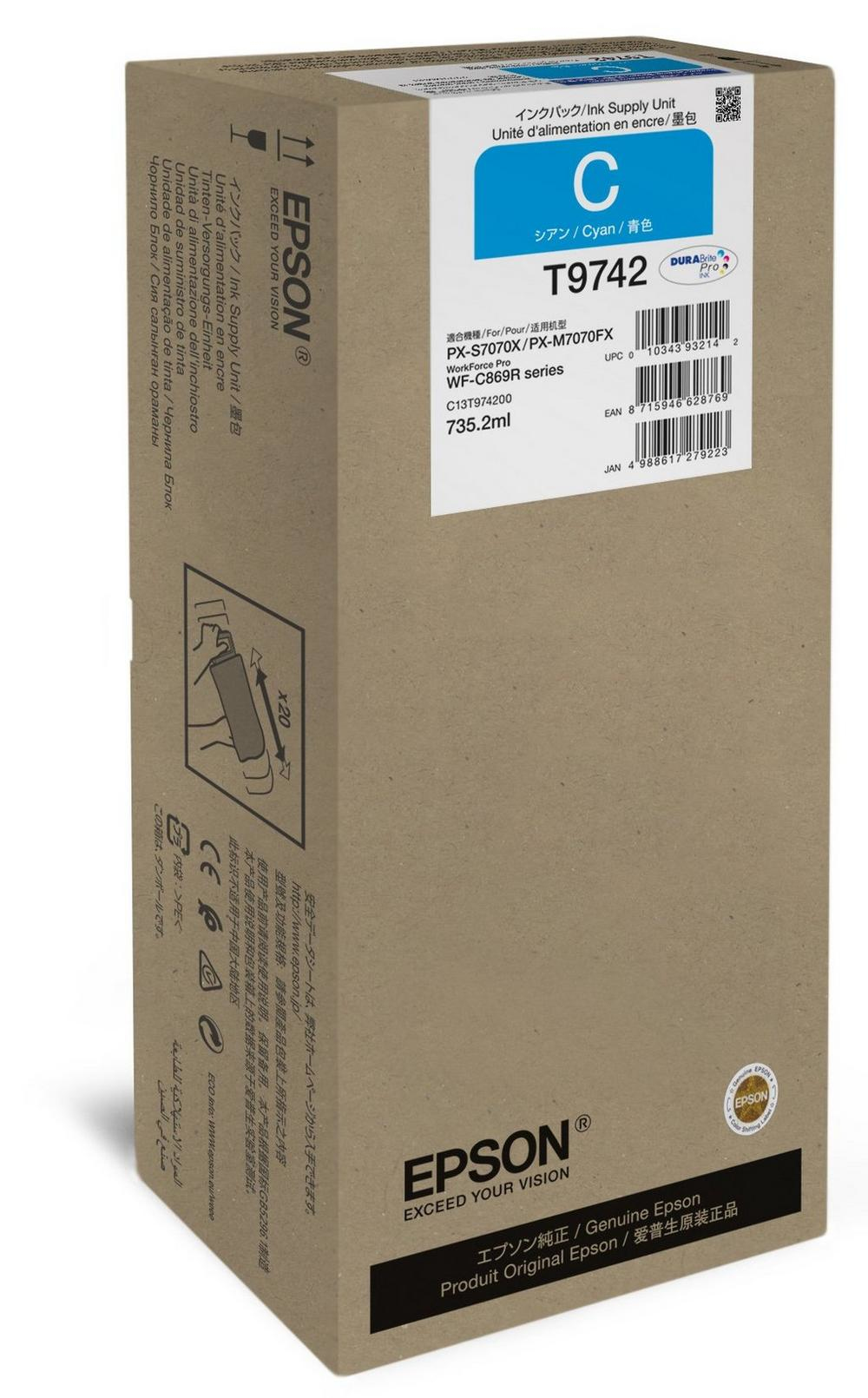 Epson T9742 - Größe XXL - Cyan - original - Tinten-Packung, Ansicht 2