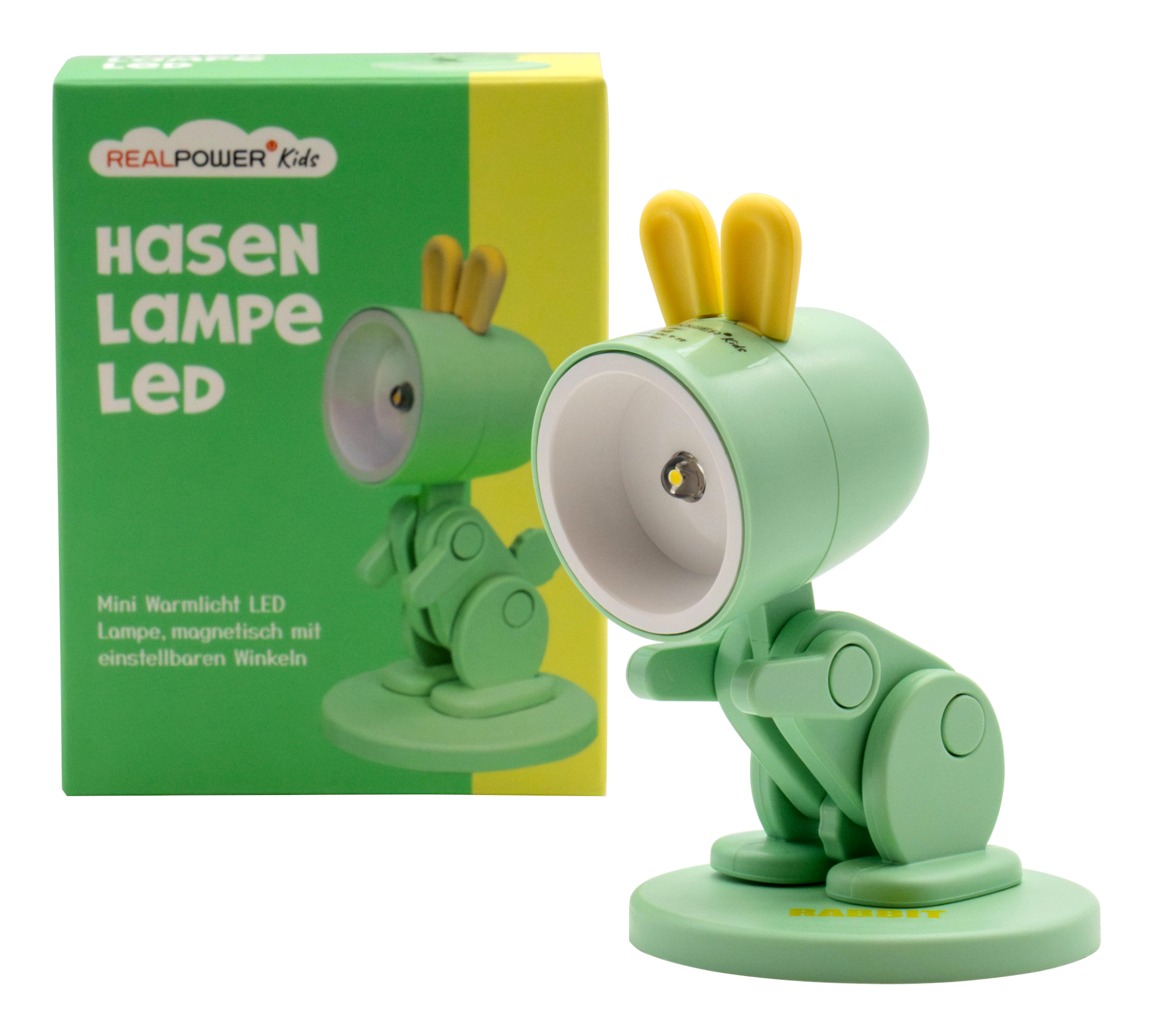 RealPower LED-Tier Taschenlampe Grenn rabbit mit Sockel, Ansicht 2