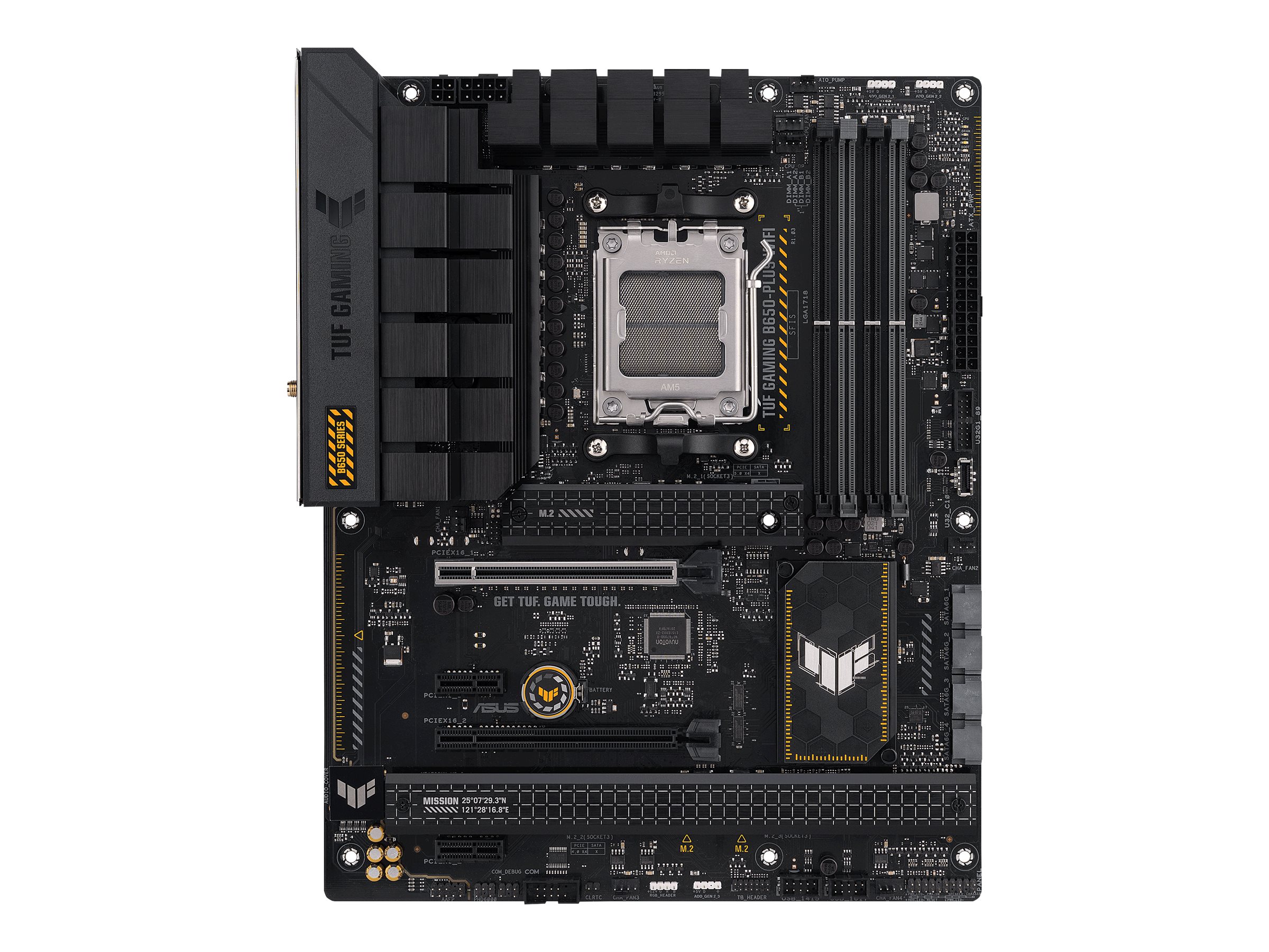 ASUS TUF Gaming B650-Plus WiFi - Motherboard - ATX - Socket AM5 - AMD B650 Chipsatz - USB-C 3.2 Gen 2x2, USB 3.1 Gen 2, USB 3.2 Gen 2, USB-C 3.2 Gen2, USB-C 3.2 Gen 1 - 2.5 Gigabit LAN, Wi-Fi 6, Bluetooth - Onboard-Grafik (CPU erforderlich)