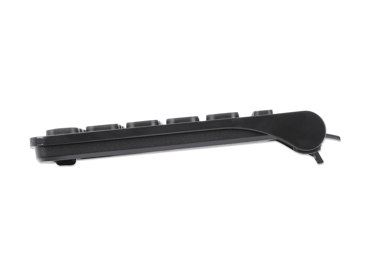Manhattan Slim USB Mini-Tastatur 1.5m Kabel schwarz - TL: Deutsch, QWERTZ, Ansicht 3