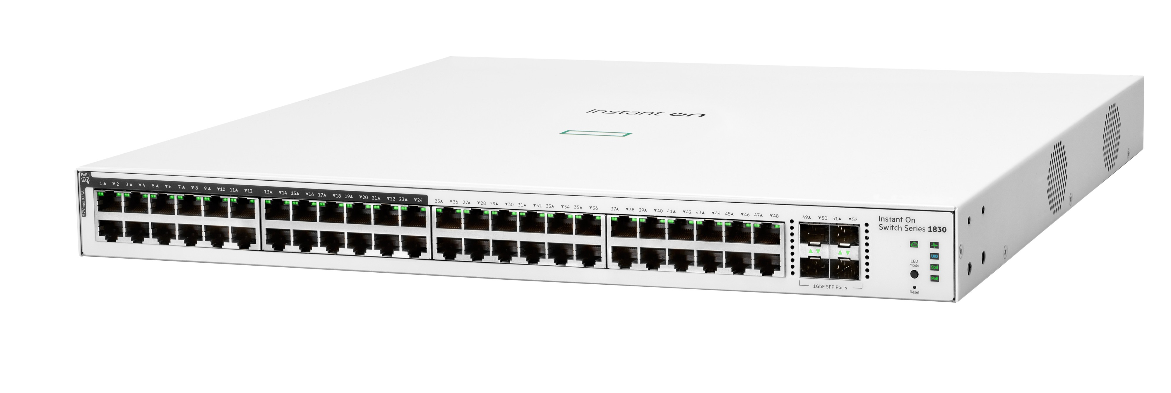 HPE Aruba Instant On 1830 48G 24p Class4 PoE 4SFP 370W Switch - Switch - Smart, Ansicht 2