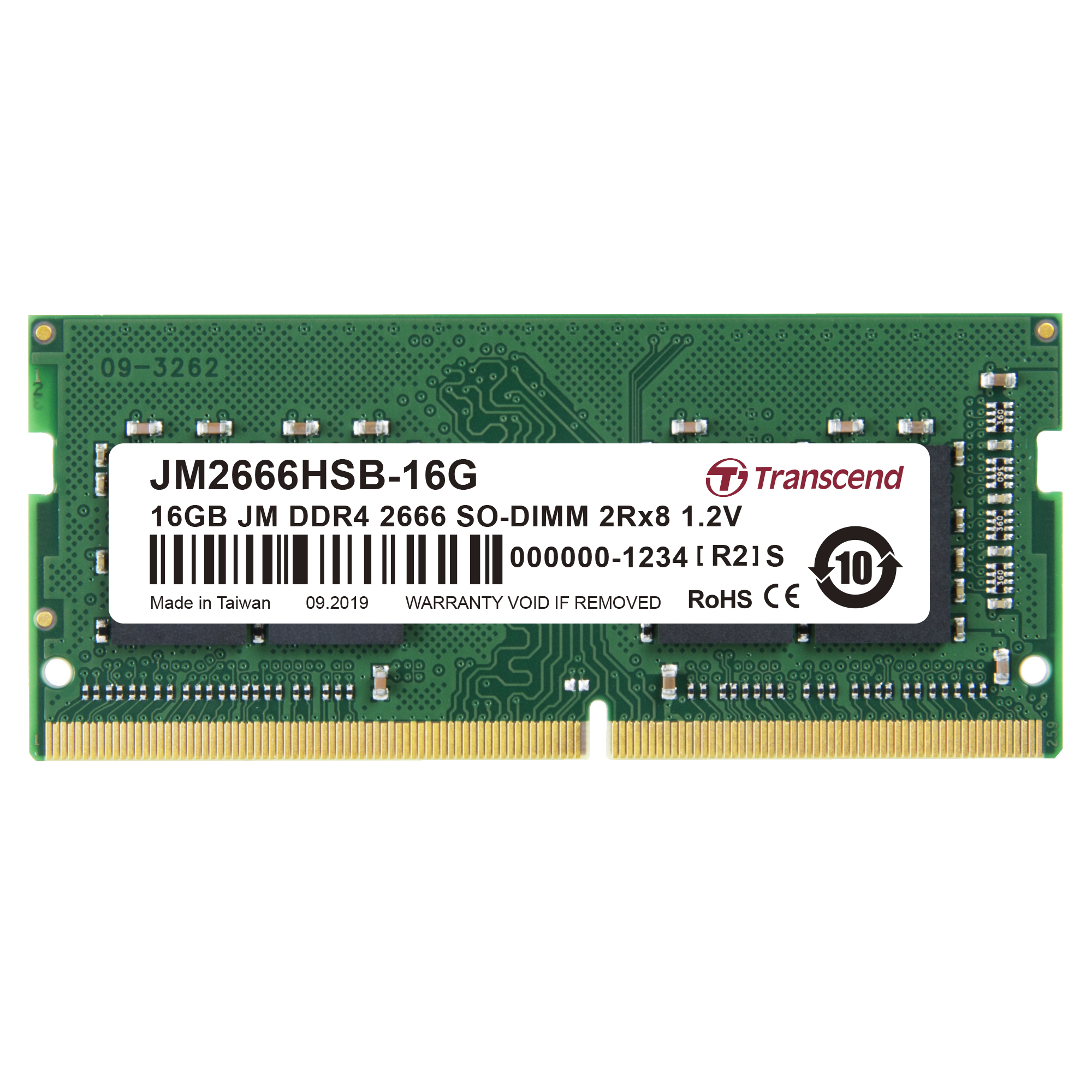 Transcend JetRAM - DDR4 - Modul - 16 GB - SO DIMM 260-PIN - 2666 MHz, Ansicht 2