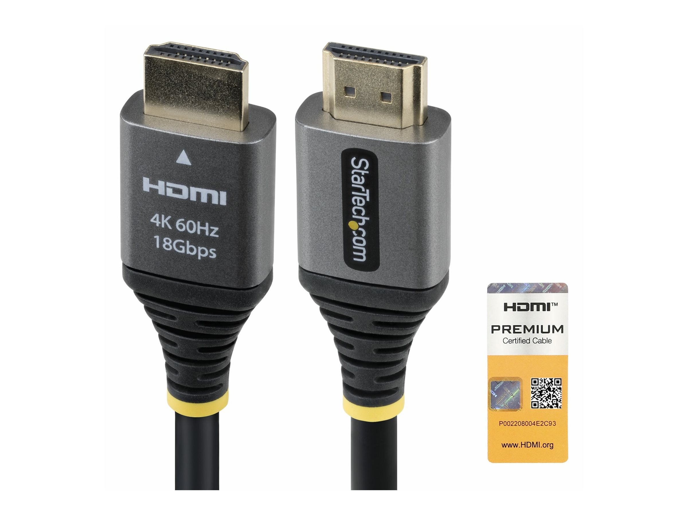 StarTech.com Startech - Premium High Speed - HDMI-Kabel - HDMI männlich zu HDMI männlich - 1.5 m - abgeschirmt - schwarz & silber - 4K60Hz-Unterstützung, 1440p (UWQHD)