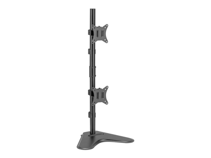 Equip Aufstellung - doppelt vertikal - für 2 LCD-Displays - Kunststoff, stainless steel - Schwarz - Bildschirmgröße: 43.2-81.3 cm (17"-32")