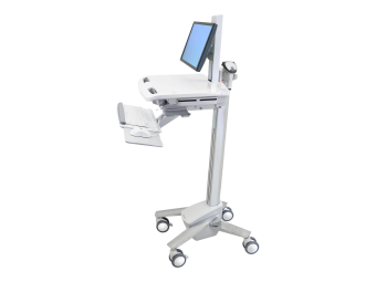 Ergotron sv40 - Wagen - Patentierte Constant Force Technologie - für LCD-Display  PC-Ausrüstung - mit LCD-Drehpunkt - verriegelbar - medizinisch - Aluminium verzinker Stahl hochwertiger Kunststoff - Grau weiß Polished Aluminum - Bildschirmgröße: bis