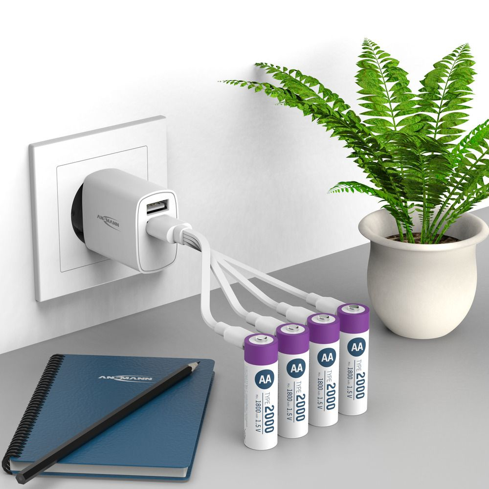 Ansmann Mignon AA -Akku Li-Ion 2000 mAh 1.5 V 4 St. 1312-0036 - Akku - Mignon (AA), Ansicht 2