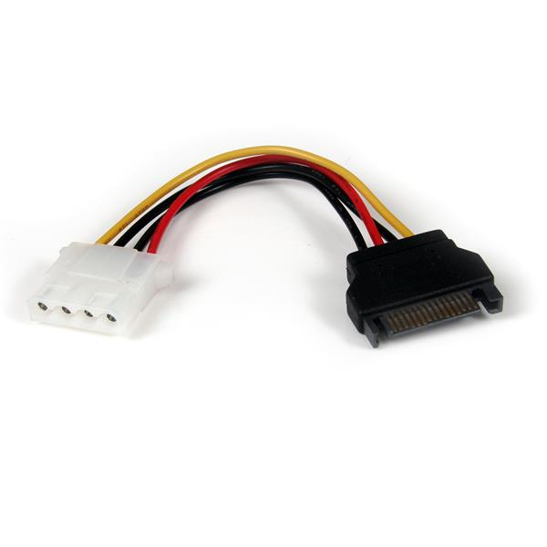 StarTech.com 15cm SATA auf LP4 Stromadapter - Bu/St, 0,1524 m, Molex (4-pin), SATA 15-Pin, Männlich, Männlich, Gerade