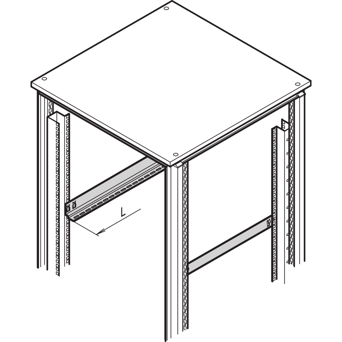 SCHROFF Gleitschienenmontagesatz - 1U - 48.3 cm (19), Ansicht 2
